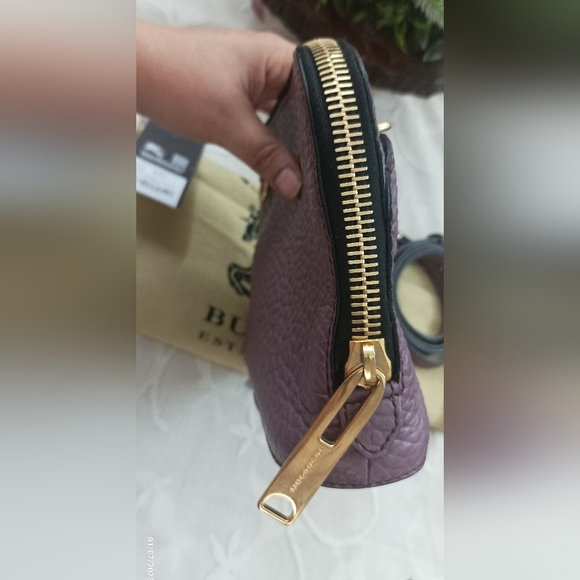 Authentic Burberry Heritage Grain Small Harrogate Crossbody Bag Dusky Mauve - Picture 9 of 16